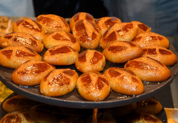 Şekerpare, traditional Turkish dessert, a piece of sweetness. Sweet dessert cookies specific Turkey