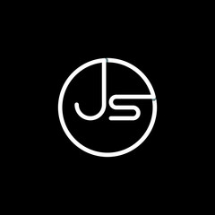 JS Initial Logo, Outstanding professional elegant trendy awesome artistic black and white color JS SJ initial based Alphabet icon logo.