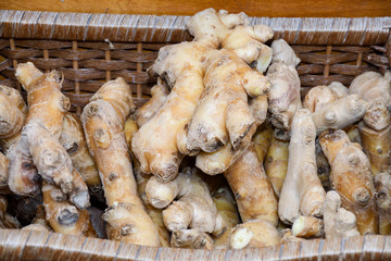 Abundance of Ginger for sale in bazaar market, Istanbul, Turkey