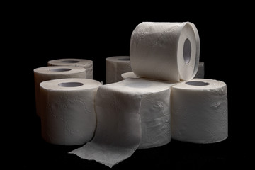toilet paper on black