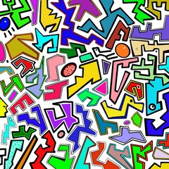 Abstract, multicoloured, background, graffiti geometric ,funky art

