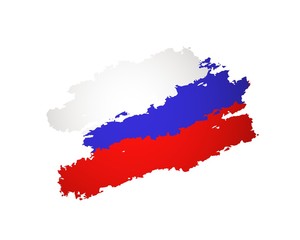 Russia flag with grunge style. Vector graphic element for banners, cards, and other designs for Russia Day, Independence Day, election.