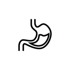 Fototapeta premium Stomach icon template in line art style on white background, Stomach symbol vector sign isolated on white background illustration for graphic and web design