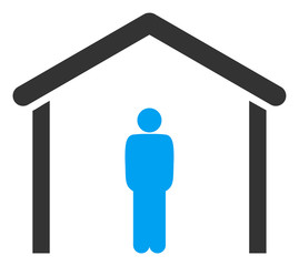 Vector stay home flat icon. Vector pictograph style is a flat symbol stay home icon on a white background.