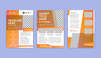 Naklejka premium Flyer Template Layout Design. Modern business design. Corporate Business Flyer, Report, Catalog, Magazine Mockup.