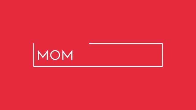 i love you mom typographic video animation 4K video.
