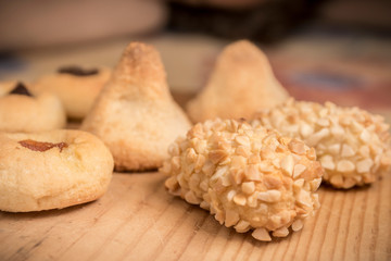 Picture of tipical autumn catalonian sweets, the panellets. Made of potato, sugar and almond they are comsumed in large numbers during halloween days.