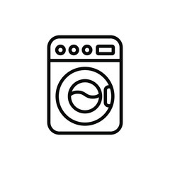 washing machine icon vector in outline style on white background