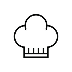 Chef hat line icon vector in outline style on white background