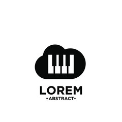 black piano cloud logo icon design