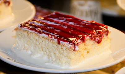 Turkish Traditional Ramadan Dessert Gullac with grated pistachio on top which made with milk
