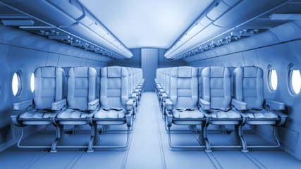 3D rendering from the inside of an airplane