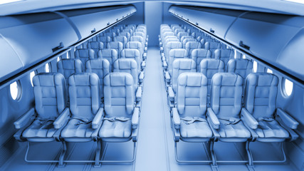 Fototapeta premium 3D rendering from the inside of an airplane