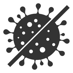 Vector no flu virus flat icon. Vector pictograph style is a flat symbol no flu virus icon on a white background.