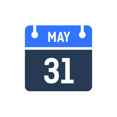 Calendar Date Icon - May 31 Vector Graphic