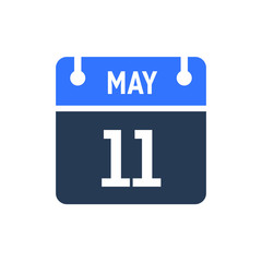 Calendar Date Icon - May 11 Vector Graphic