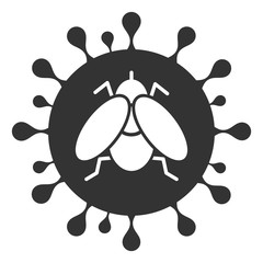Vector fly virus flat icon. Vector pictogram style is a flat symbol fly virus icon on a white background.