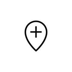 Obraz premium pinned location flat icon vector logo design trendy illustration signage symbol graphic simple