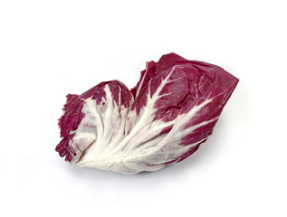 Fototapeta premium Radicchio, red salad isolated on white background. Red cabbage.