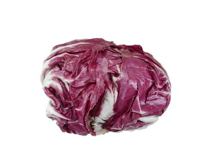 Obraz premium Radicchio, red salad isolated on white background. Red cabbage.
