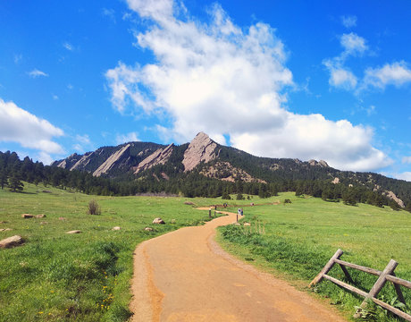 Chautauqua trail. Flatirons. Boulder. Colorado. United States