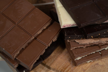 chocolate bar on white background
