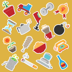 Set of random funny stickers