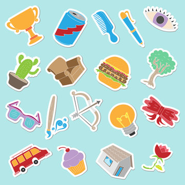 Set Of Random Funny Stickers