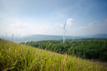Electricity production with wind turbines, Natural energy.