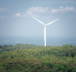 Electricity production with wind turbines, Natural energy.