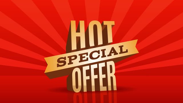 hot special offer web publicity for ecommerce business with huge letters over red brilliant floor