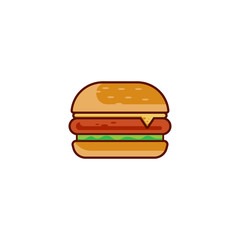 Burger logo icon vector illustration.