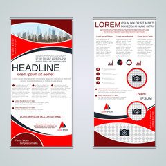 Modern roll-up business banners vector template
