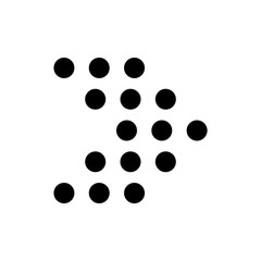 Arrow glyph icon design. Forward mark vector illustration. Black glyph on white background.