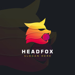 Angry full-color fox logo design, suitable for a variety of companies, businesses, media and others related to courage, strength and fox.