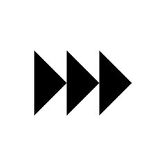Arrow glyph icon design. Forward mark vector illustration. Black glyph on white background.