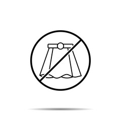 No skirt icon. Simple thin line, outline vector of autumn ban, prohibition, embargo, interdict, forbiddance icons for ui and ux, website or mobile application