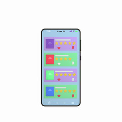 Isolated media book library concept in smartphone. E-book, reading an ebook to study on e-library at school. E-learning online, archive of books. E-Learning Concept. 3d rendering.