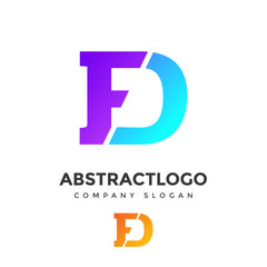 Initial FD letter Modern logo vector design template