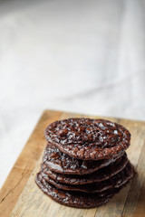 Chocolate cookies with sea salt