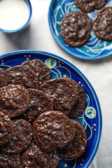Chocolate cookies with sea salt