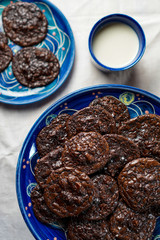 Chocolate cookies with sea salt