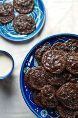 Chocolate cookies with sea salt