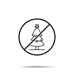 No tree icon. Simple thin line, outline vector of tree ban, prohibition, embargo, interdict, forbiddance icons for ui and ux, website or mobile application