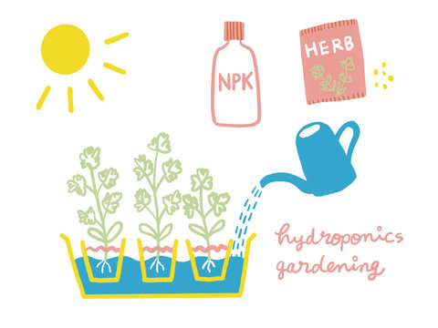 Illustration Of Hydroponics Gardening Tools