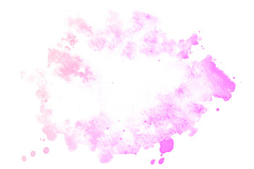 Abstract pink  watercolor textuer on white background.