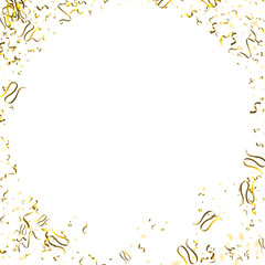 Holiday Serpentine. Gold Foil Streamers Ribbons.