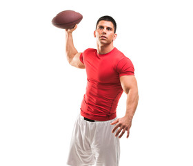 Handsome Muscular American Football, Rugby Player © mrbigphoto