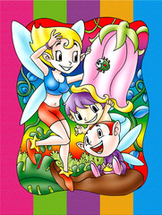 a digitally illustrated cute and colorful fairytale