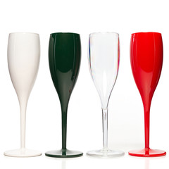 Realistic champagne glasses.